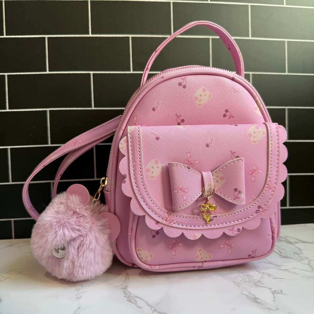 Under One Sky Sweet Cherry Pink Coquette Mini Backpack NWOT